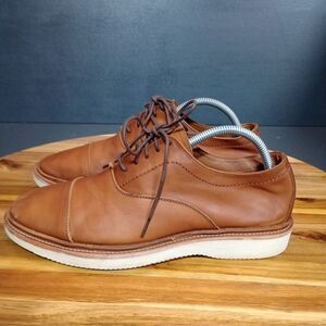 Frye Paul Bal Oxford Shoes Mens Size 8.5 D Cap‎ Toe Tan Leather Lace Up Comfort